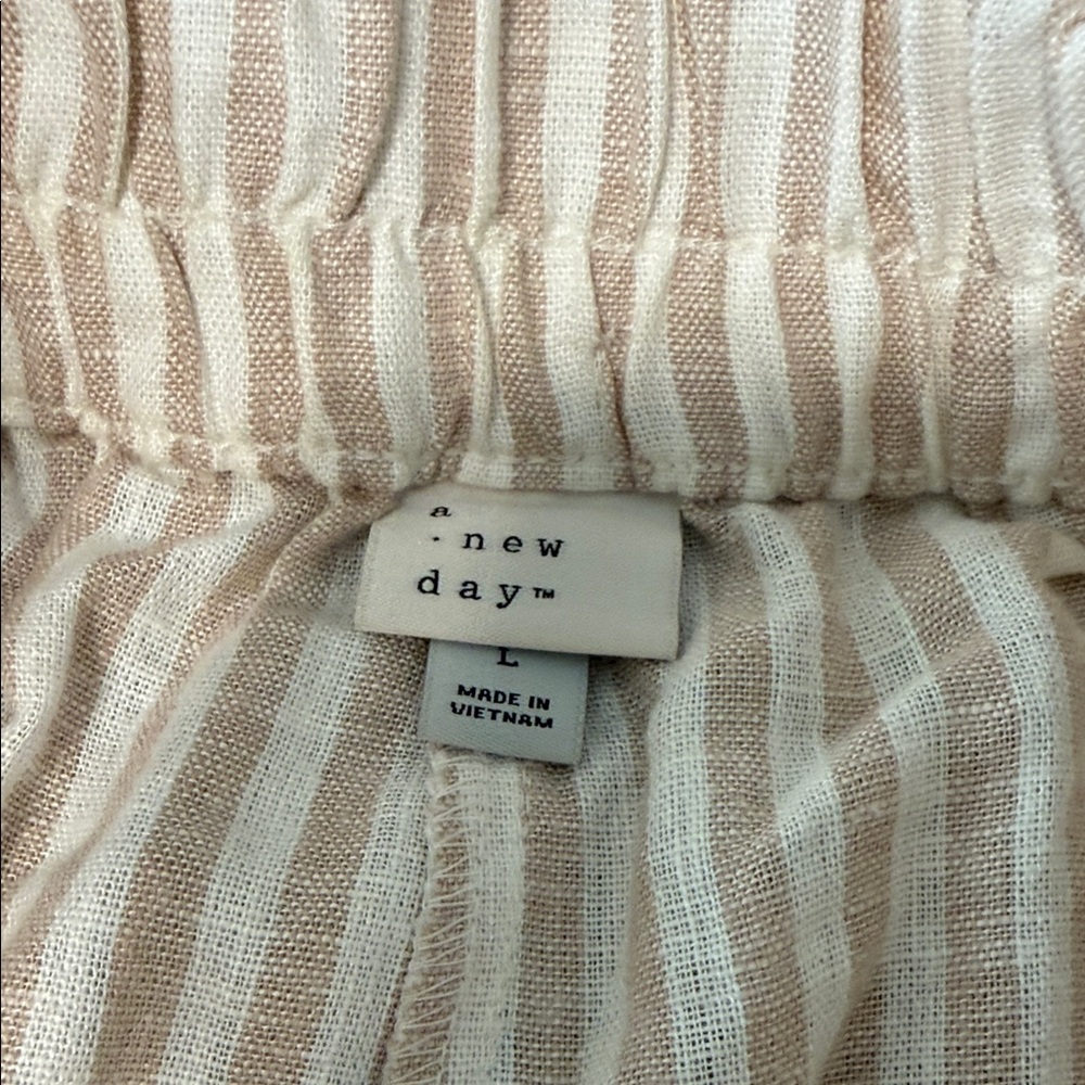 a new day Beige and White Striped Wide-Leg Pants - Picture 3 of 5